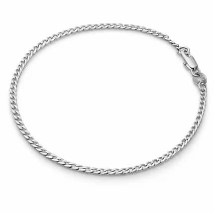 Pulseira grumet masculina em prata 925 original, com 2mm de espessura, acabamento premium e brilho intenso, ideal para uso diário.