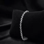 Pulseira Cartier cadeado masculina 5mm em prata 925 original com elos robustos e acabamento premium