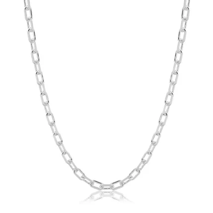 corrente masculina prata 925 modelo cadeado cartier 5mm acabamento brilhante
