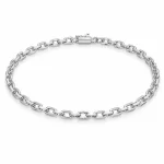 Pulseira Cartier cadeado masculino prata 925 5mm elos alongados, corrente robusta com fecho seguro, design elegante hipoalergênico para homens modernos, brilho duradouro e alta durabilidade.