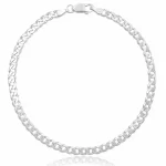 Pulseira escama de peixe masculina 5mm em prata 925 com acabamento premium e fecho seguro