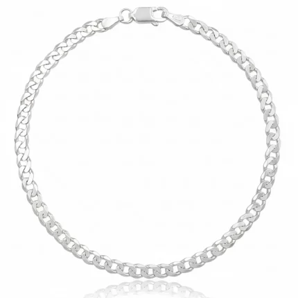 Pulseira escama de peixe masculina 5mm em prata 925 com acabamento premium e fecho seguro