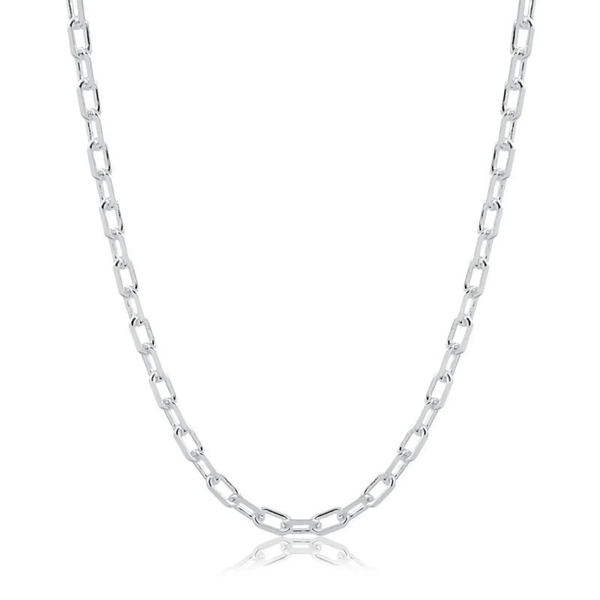 corrente masculina prata 925 modelo cadeado cartier 5mm acabamento brilhante