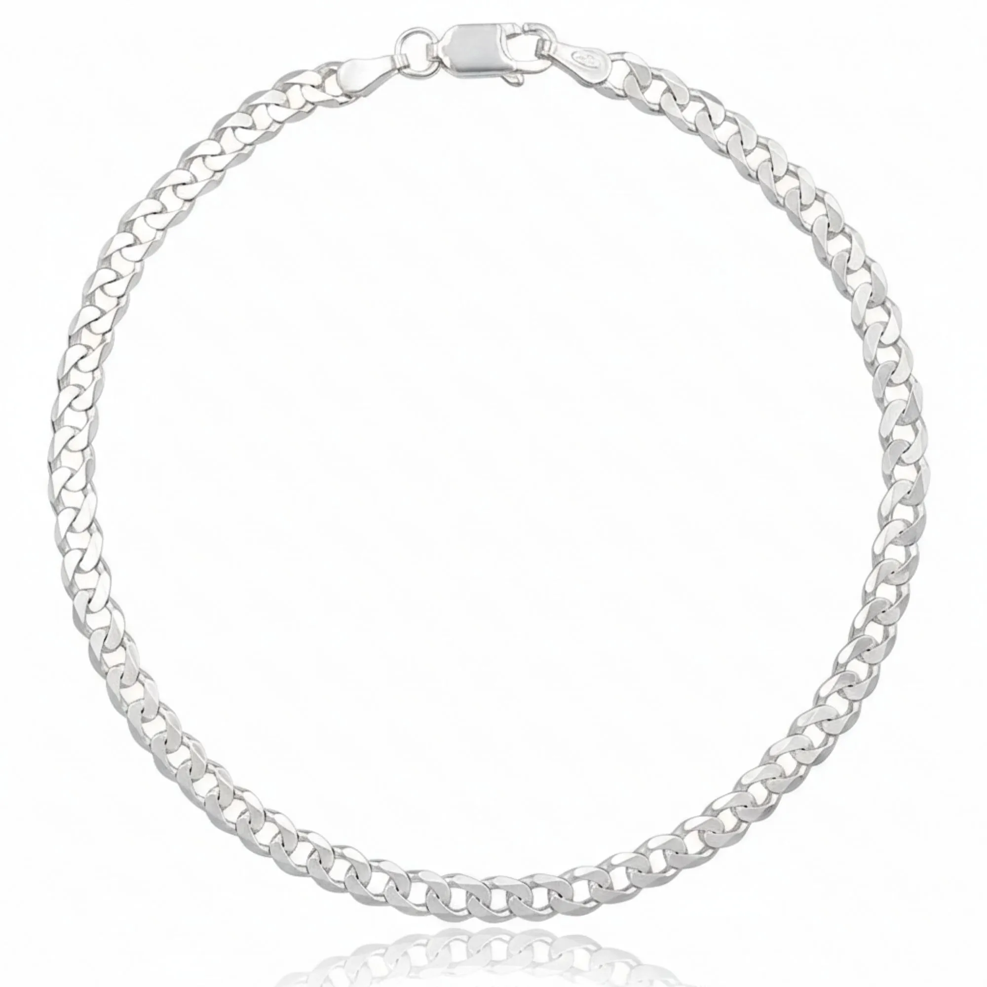 Pulseira escama de peixe masculina 5mm em prata 925 com acabamento premium e fecho seguro